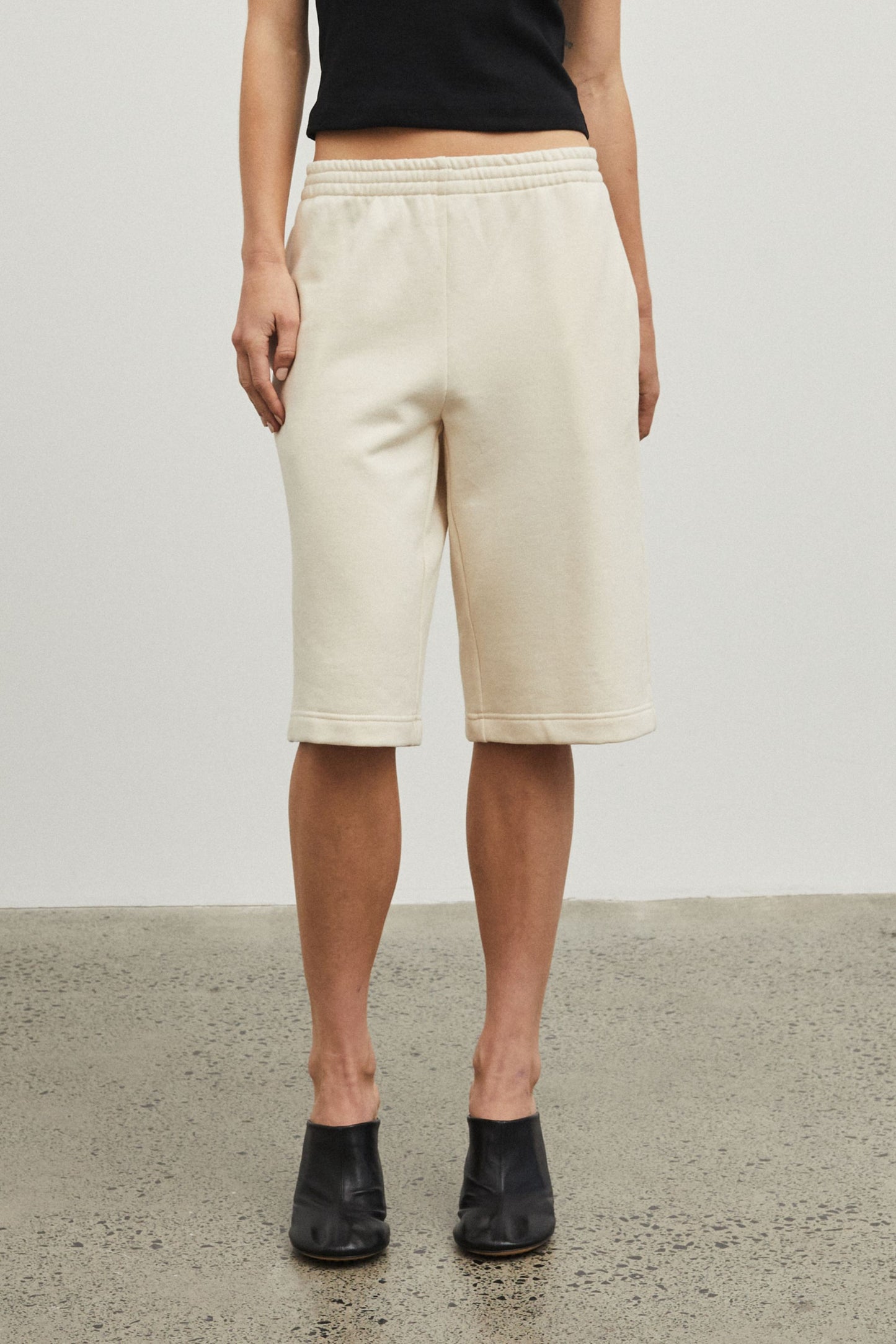 Longline Track Shorts Bone