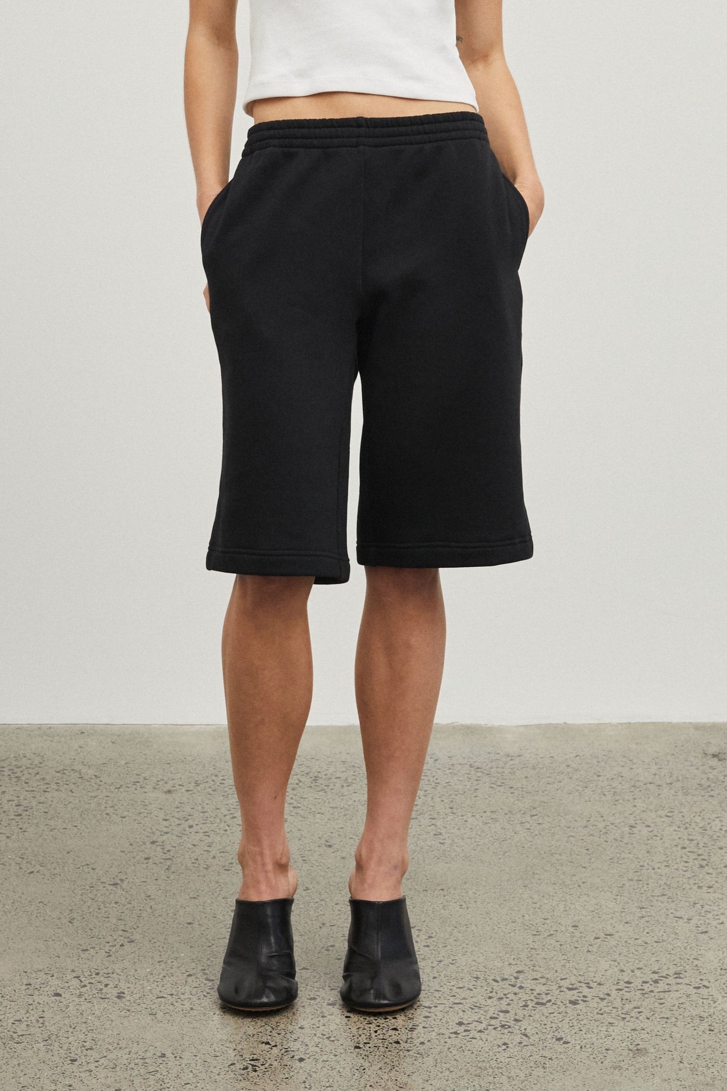 Longline Track Shorts Black