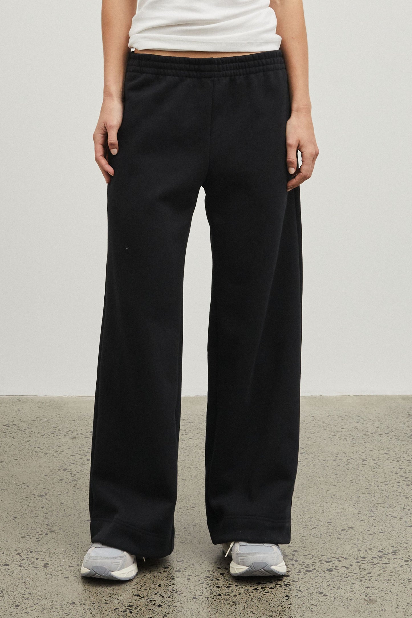 Wide Leg Track Pant Black