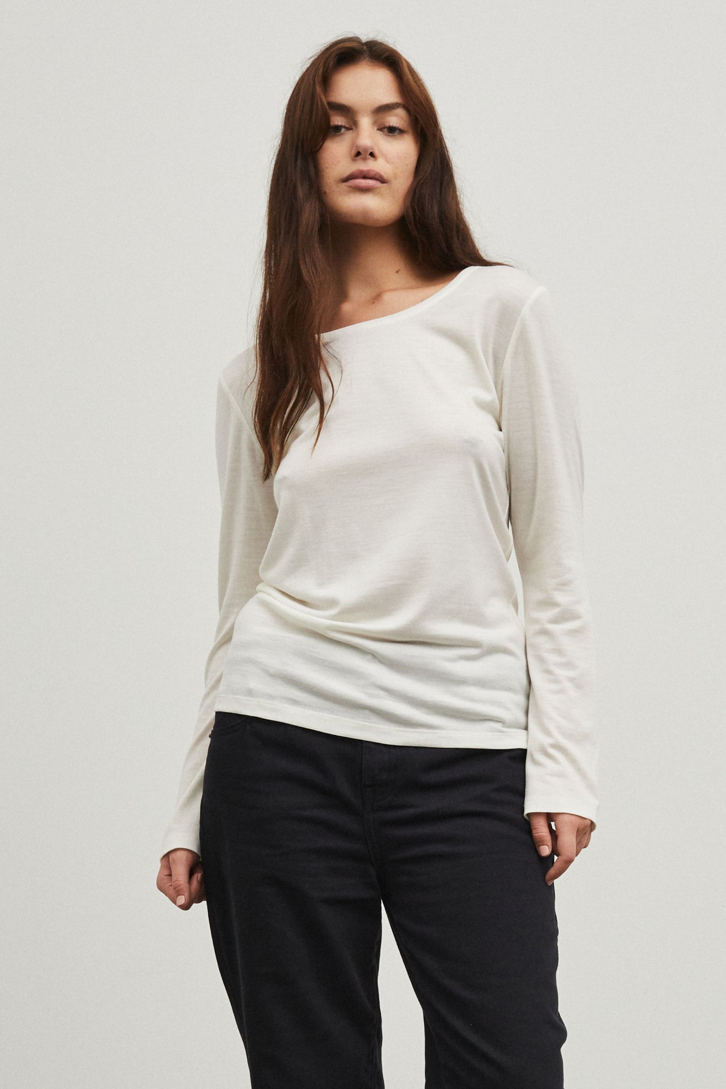 Long Sleeve Merino Top Ivory