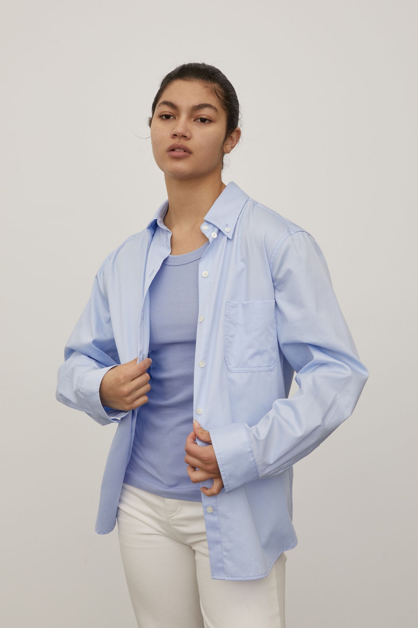 Boyfriend Shirt Powder Blue