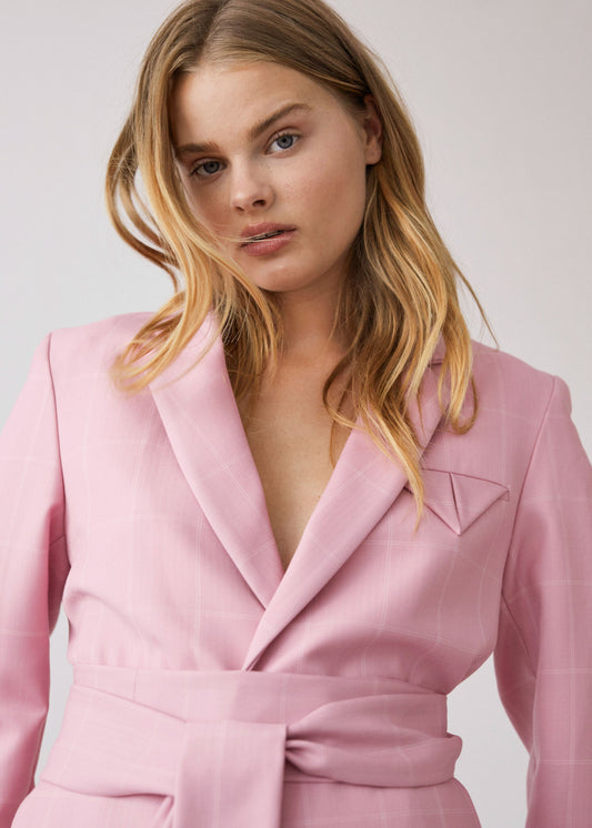 Have The Faith Blazer Pink Check